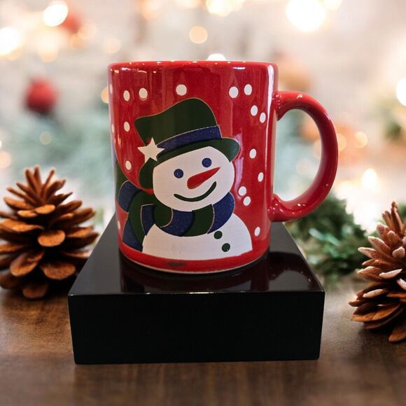 Rare Santa Claus Waechtersbach Vintage Green Christmas Mug & Holiday Red Snowman - Picture 4 of 12